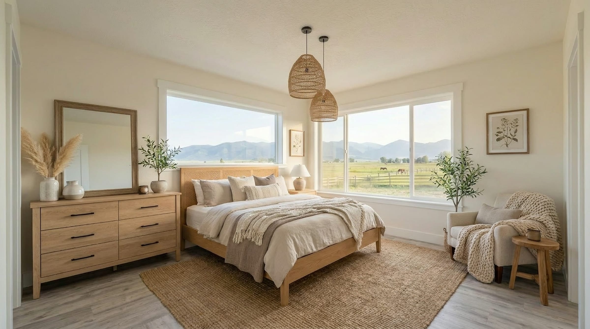 Master bedroom — furnished, after